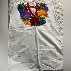 Floral Embroidered White Tunic